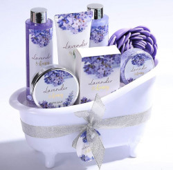 Bath Gift Sets For Women, 8 Pcs Lavender And Honey Scent Spa Baskets, Beauty Holiday Valentine's Day Gifts