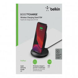 Belkin Boost Charge 15W Wireless Charging Stand And 24W Qc 3.0 Wall Charger - Black