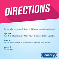 Benadryl Ultratabs Antihistamine Allergy Medicine, Diphenhydramine HCl Tablets, 48 ct