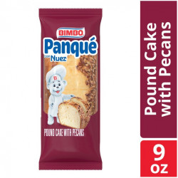 Bimbo Panqué Con Nuez Pound Cake with Pecans, No High Fructose Corn Syrup, 9 Ounces