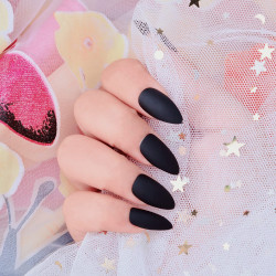 Black | Fake Matted Nails
