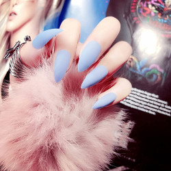 Sky Blue Nails - Matte Coffin Nails | Eishops