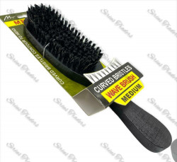 BOAR BRISTLES CLUB BRUSH CURVED - BLACK WOOD -WAVE PALM CLUB BRUSH