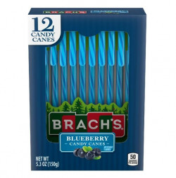 Brach's Blueberry Candy Canes, Holiday Christmas Candy, 12 Ct, 5.3oz 