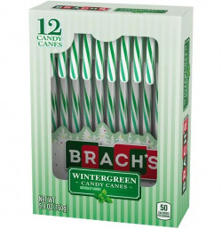 Brach's Wintergreen Christmas Candy Canes, 5.3 Oz Box, 12ct