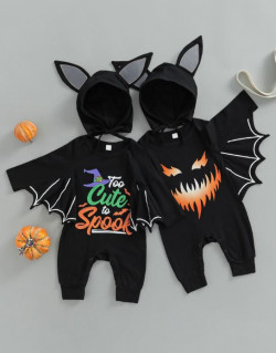BrilliantMe My First Halloween Outfit Baby Boy Cosplay Infant Bat Costume Hoodie Romper Playsuit