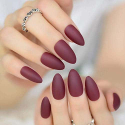 Burgundy NaIls | Matted & Fake