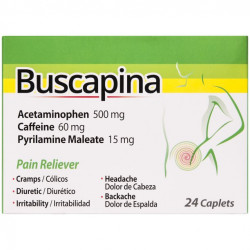 Buscapina Multi Symptom Pain Relief Acetaminophen And Caffeine, 24 Ct