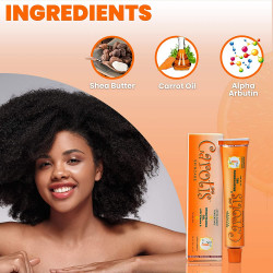 Carotis Brightening Gel | 30g / 1 fl oz | Fade Dark Spots on: Face Armpit, Body Knees, Feet, Hands, & Even Out Skin Tone | with Carrot Oil and Alpha Arbutin, For