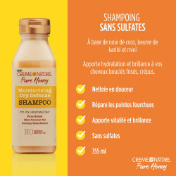 Champú de aceite de coco por Creme of Nature, defensa seca para cabello dañado, 12.07 onzas líquidas