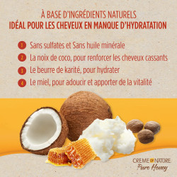 Champú de aceite de coco por Creme of Nature, defensa seca para cabello dañado, 12.07 onzas líquidas