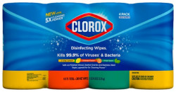 Clorox Disinfecting Wipes (300 Count Value Pack), Bleach Free Cleaning Wipes - 4 Pack - 75 Count Each