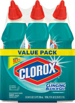 Clorox Toilet Bowl Cleaner With Bleach Value Pack, Cool Wave - 24 Ounces, 3 Pack