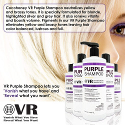 Cocohoney VR Color Enhancing Purple Shampoo for Blonde, Highlighted, Silver and Gray Hair | Neutralizes Yellow and Brassy Tones | Safe for Color-Treated Hair (32 Oz. (1000 Ml.))