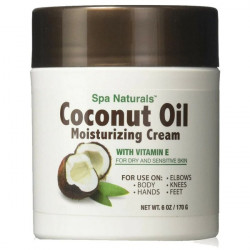 Coconut Oil Moisturizing Cream Vitamin E/Dry Sensitive Skin Spa Naturals 6 Oz