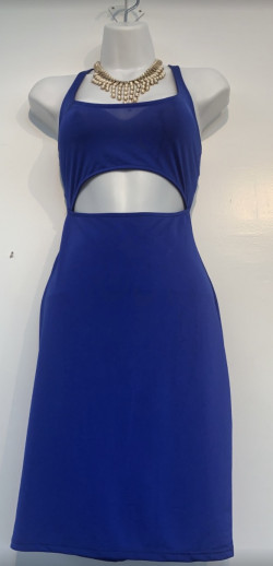 Colbat Blue Midriff Cut Out Dress- M