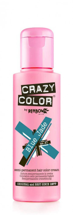Crazy Color Semi Permanent Hair Colour, Blue Jade 67, 10g