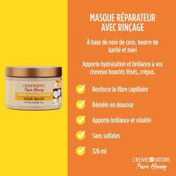 Creme of Nature Tarro de máscara de cabello puro, miel, 11.5 onzas