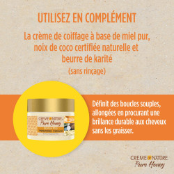 Curl Cream for Curly Hair by Creme of Nature, Moisture Whip Twisting Cream for Dry Dehydrated Hair with Pure Honey, 11.5 Fl Oz