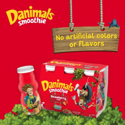 Danimals Strawberry Explosion & Strikin’ Strawberry Kiwi Variety Pack Smoothies, 3.1 Oz. Bottles, 12 Count