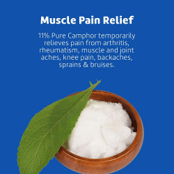 De La Cruz Pain Relief Cream - Maximum Strength Muscle and Joint Camphor Ointment to Reduce Pain and Inflammation 11% 2.5 oz (70.9 g)
