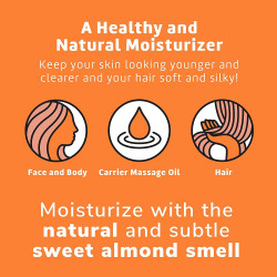 De La Cruz Sweet Almond Oil, No Preservatives or Artificial Colors, Expeller-Pressed, Non-GMO 2 FL OZ