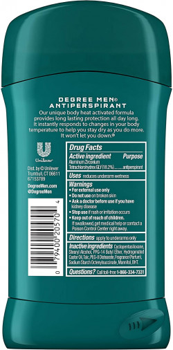 Degree Men Extra Fresh Deodorant, Cool Rush, 3 oz