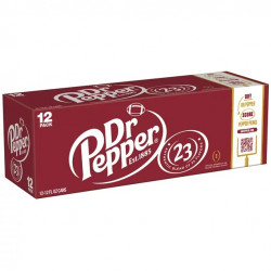 Dr Pepper Soda, 12 fl oz cans, 12 pack