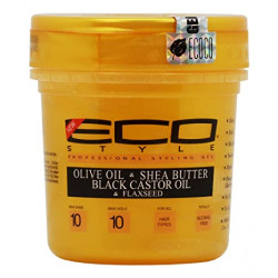 Eco Style Gold - Olive Oil, Shea Butter And Black Castor & Flaxseed Oil Gel 8oz