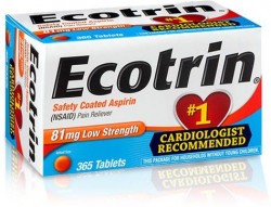 Ecotrin Aspirina entérica revestida de seguridad, 81 mg comprimidos de baja resistencia 45 tabletas |