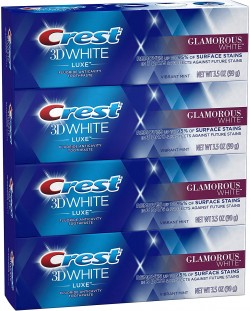 Crest Toothpaste 3D White Luxe Glamorous White, 3.5oz (Pack Of 4)