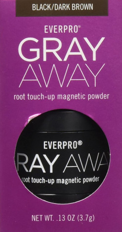 EVERPRO Gray Away Temporary Root Concealer Root Touch Up Magnetic Powder, Black/Dark Brown
