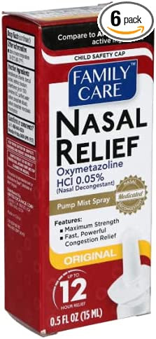 Family Care Nasal Relief Pump Mist Spray .5OZ