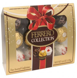 Ferrero Collection Premium Gourmet Assorted Hazelnut Milk Chocolate, Dark Chocolate And Coconut, Great Holiday Gift Box, 4.6 Oz, 12 Count