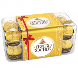 Ferrero Rocher Premium Gourmet Milk Chocolate Hazelnut, Individually Wrapped Candy For Gifting, Great Holiday Gift Box, 7 Oz, 16 Count