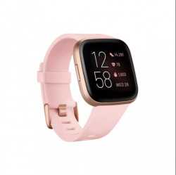 Fitbit Versa 2 Smartwatch Bundle with Small and Large Bands - Petal