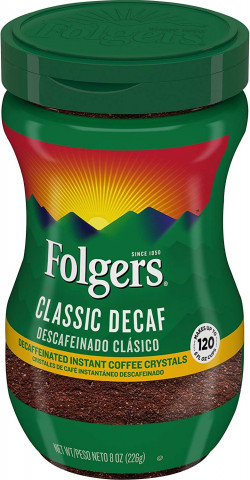 Folgers Classic Decaf Decaffeinated Instant Coffee Crystals, 8 Ounces