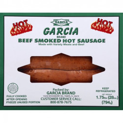 Garcia Hot Smoked Beef Sausage, 28 Oz.