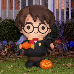 Gemmy Airblown Inflatable Harry Potter With Pumpkin 4.5-ft