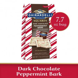GHIRARDELLI Dark Chocolate Peppermint Bark Chocolate Squares, Layered Dark Chocolate And White Chocolate Candy, 7.7 OZ Bag