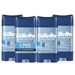 Gillette Clear Gel Men's Antiperspirant Deodorant, Wild Rain, 3.8 oz,