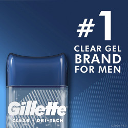 Gillette Clear Gel Men's Antiperspirant Deodorant, Wild Rain, 3.8 oz,