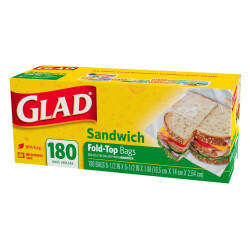 Glad Sandwich Bags, Fold Top 180 Bags