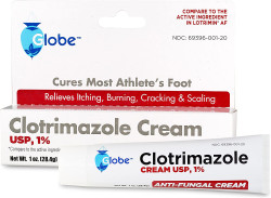 Globe Clotrimazole 1% Anti-Fungal Cream 1oz Tube