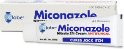 Globe Miconazole Nitrate 2% Antifungal Cream, Cures Most Athletes Foot, Jock Itch, Ringworm. 1 OZ Tube