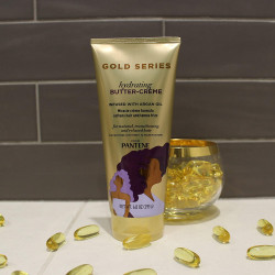 Gold Series, Butter Crème Hair Treatment, with Argan Oil, Sulfate Free, with Argan Oil, Intense Hydrating, from Pantene Pro-V, for Natural and Curly Textured Hair, 6.8 fl oz