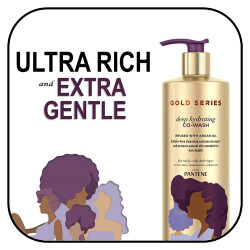 Gold Series from Pantene Sulfate-Free Deep Hydrating Co-Wash with Argan Oil for Curly, Coily Hair, 15.2 fl oz