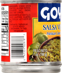Goya Foods Salsa Verde, Mexican Green Salsa, 7 Ounce