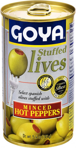 Goya Stuffed Olives Minced Hot Peppers 5.25 Oz