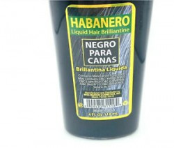 Habanero Liquid Hair Brilliantine for Gray Hair. Negro Para Canas 4 FL Oz